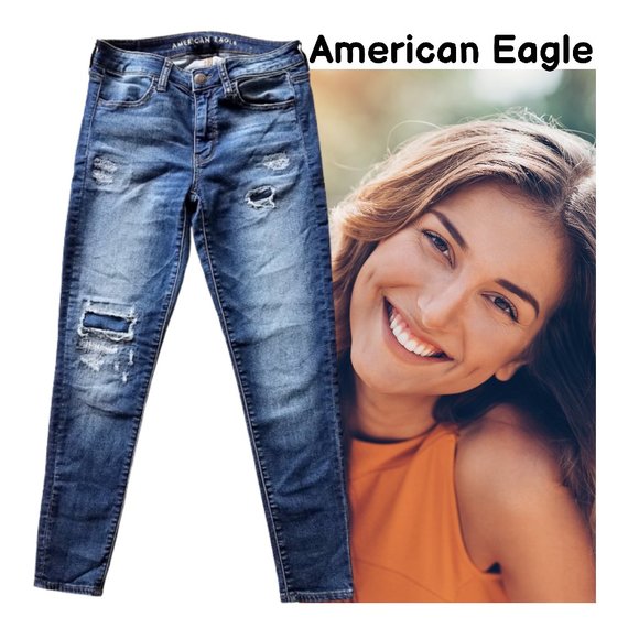 American Eagle Outfitters Denim - AMERICAN EAGLE Super Stretch Denim Jegging Blue Jeans - Women's 6 Short